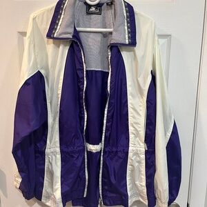 Vintage Starter warm up jacket M Royal Purple Off White